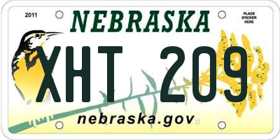 NE license plate XHT209