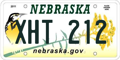 NE license plate XHT212