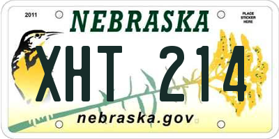 NE license plate XHT214