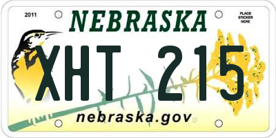 NE license plate XHT215