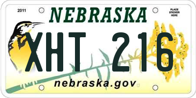 NE license plate XHT216