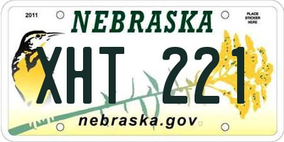 NE license plate XHT221