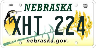 NE license plate XHT224