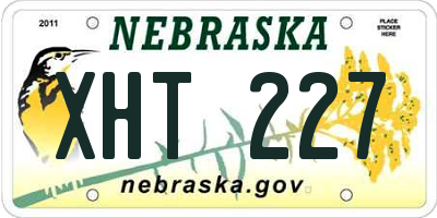 NE license plate XHT227