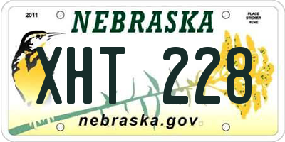 NE license plate XHT228
