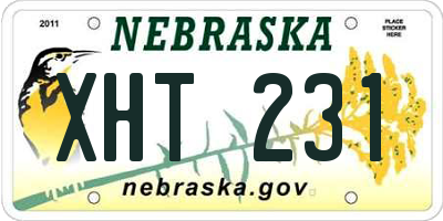 NE license plate XHT231
