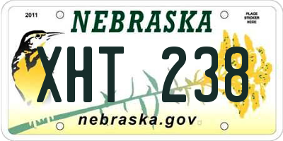 NE license plate XHT238