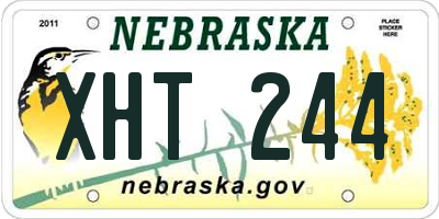 NE license plate XHT244