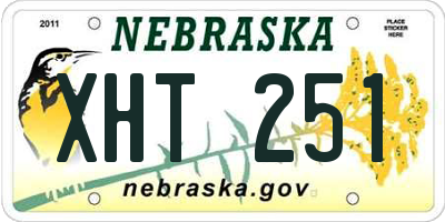 NE license plate XHT251