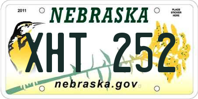 NE license plate XHT252