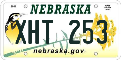 NE license plate XHT253