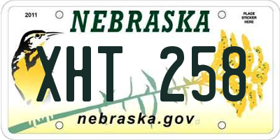 NE license plate XHT258