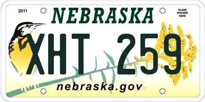 NE license plate XHT259