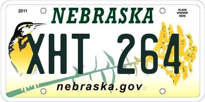 NE license plate XHT264