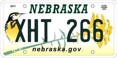 NE license plate XHT266