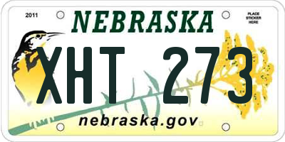 NE license plate XHT273