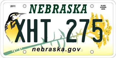 NE license plate XHT275