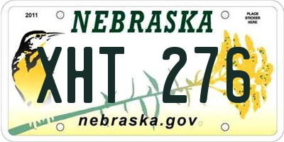 NE license plate XHT276