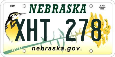 NE license plate XHT278