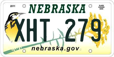 NE license plate XHT279