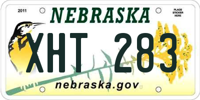 NE license plate XHT283
