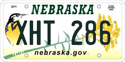 NE license plate XHT286