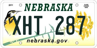 NE license plate XHT287