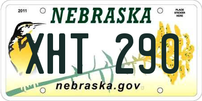 NE license plate XHT290