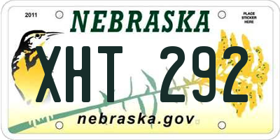 NE license plate XHT292