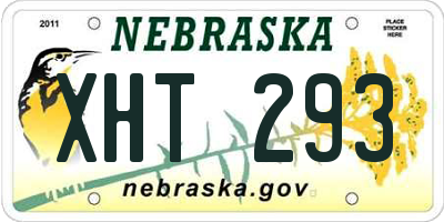 NE license plate XHT293