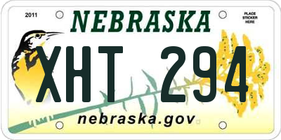 NE license plate XHT294