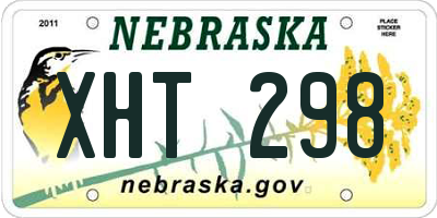 NE license plate XHT298