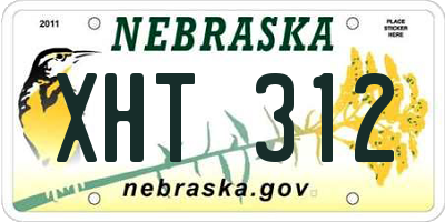 NE license plate XHT312