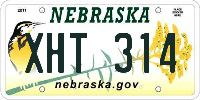 NE license plate XHT314