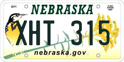 NE license plate XHT315