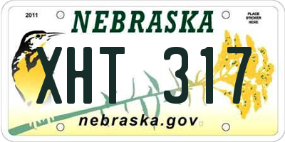 NE license plate XHT317