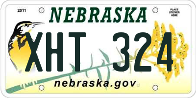 NE license plate XHT324
