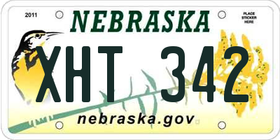 NE license plate XHT342