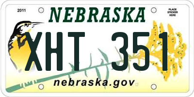 NE license plate XHT351