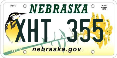 NE license plate XHT355
