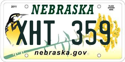 NE license plate XHT359