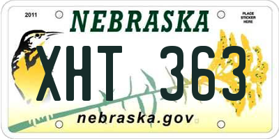 NE license plate XHT363