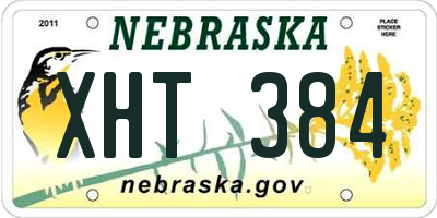 NE license plate XHT384