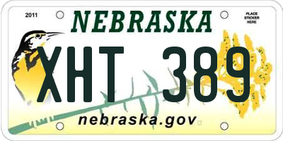 NE license plate XHT389