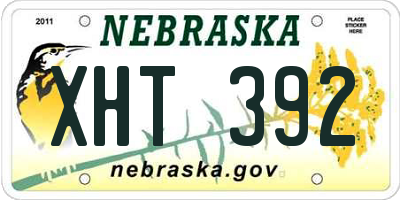 NE license plate XHT392