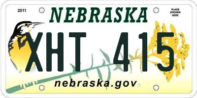 NE license plate XHT415