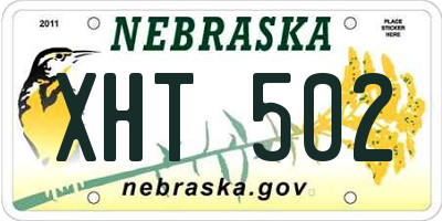 NE license plate XHT502