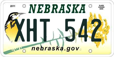 NE license plate XHT542