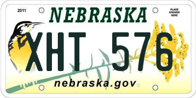NE license plate XHT576
