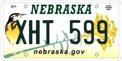 NE license plate XHT599